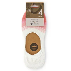 4 Pack Invisible Socks - Pink Multi