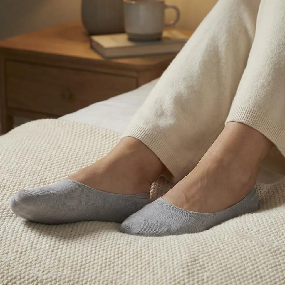 3 Pack Ladies Cotton Blend Invisible Socks - Multi