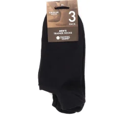 3-Pack No Show Ankle Socks - Black