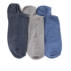 3-Pack No Show Ankle Socks - Blue Multi