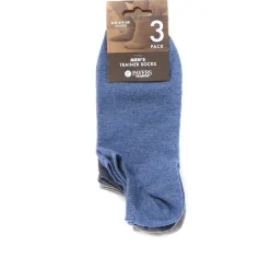 3-Pack No Show Ankle Socks - Blue Multi