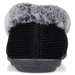 Padders Ladies Dual Fit Slippers 2E/3E - BLACK SPARKLE CORD