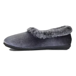 Padders Ladies Dual Fit Slippers 2E/3E - Grey Sparkle Cord