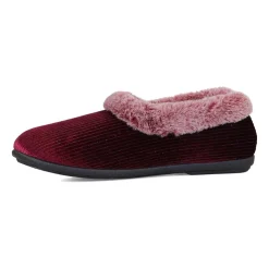 Padders Ladies Dual Fit Slippers 2E/3E - Winter Red Sparkle Cord
