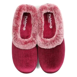 Padders Ladies Dual Fit Slippers 2E/3E - Winter Red Sparkle Cord
