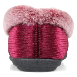 Padders Ladies Dual Fit Slippers 2E/3E - Winter Red Sparkle Cord