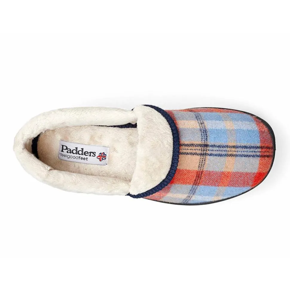 Padders Ladies Slippers 2E Fit DM Construction - Blue Combi