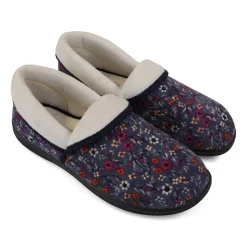 Padders Ladies Slippers 2E Fit DM Construction - Denim Floral Cord