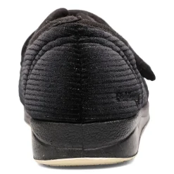Padders Ladies Slippers 2E Fit Vulcanised - BLACK SPARKLE CORD
