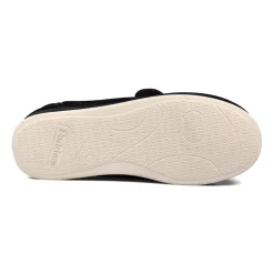 Padders Ladies Slippers 2E Fit Vulcanised - BLACK SPARKLE CORD