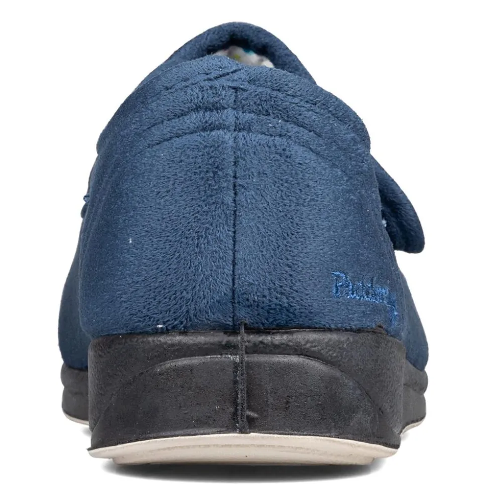 Padders Ladies Slippers 2E Fit Vulcanised - Denim Blue