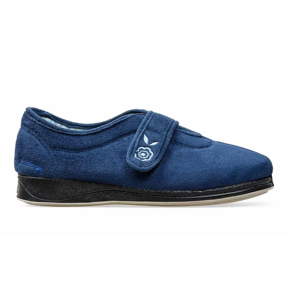 Padders Ladies Slippers 2E Fit Vulcanised - Denim Blue