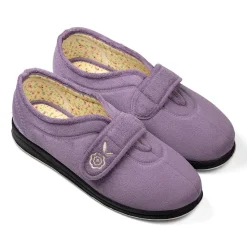 Padders Ladies Slippers 2E Fit Vulcanised - Lavender