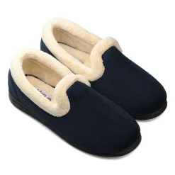 Padders Ladies Slippers 2E Fit Vulcanised - Navy