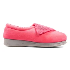 Padders Ladies Slippers 2E Fit Vulcanised - Pink-Multi