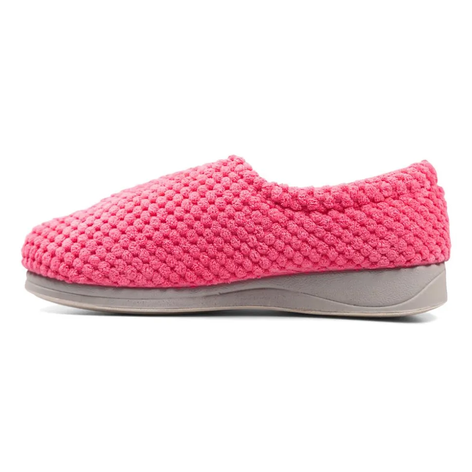 Padders Ladies Slippers 2E Fit Vulcanised - Pink-Multi