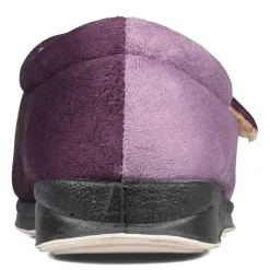 Padders Ladies Slippers 2E Fit Vulcanised - Purple Combi