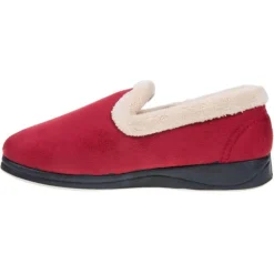 Padders Ladies Slippers 2E Fit Vulcanised - Red