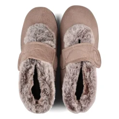 Padders Ladies Slippers 2E Fit Vulcanised - Taupe Combi