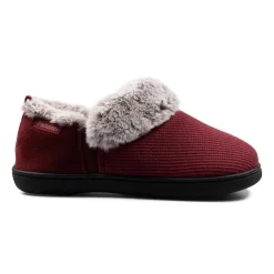 Padders Ladies Slippers 2E Side Stitched Washable - Bordeaux Combi