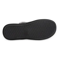 Padders Ladies Slippers 2E Side Stitched Washable - CHARCOAL WOVEN SPOT