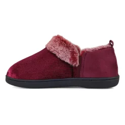 Padders Ladies Slippers 2E Side Stitched Washable - Winter Red Sparkle Cord