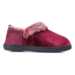 Padders Ladies Slippers 2E Side Stitched Washable - Winter Red Sparkle Cord