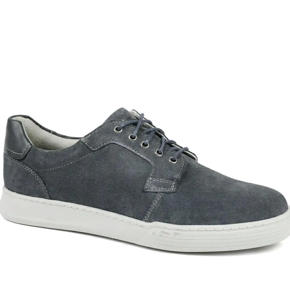 Padders Leather Lace Up Casual Shoes - Navy