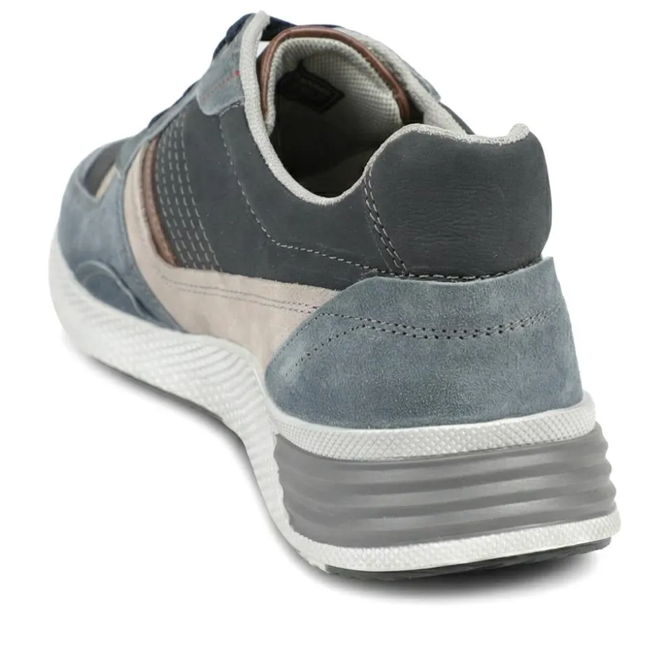 Padders Leather Lace Up Trainers - Navy