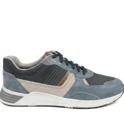 Padders Leather Lace Up Trainers - Navy