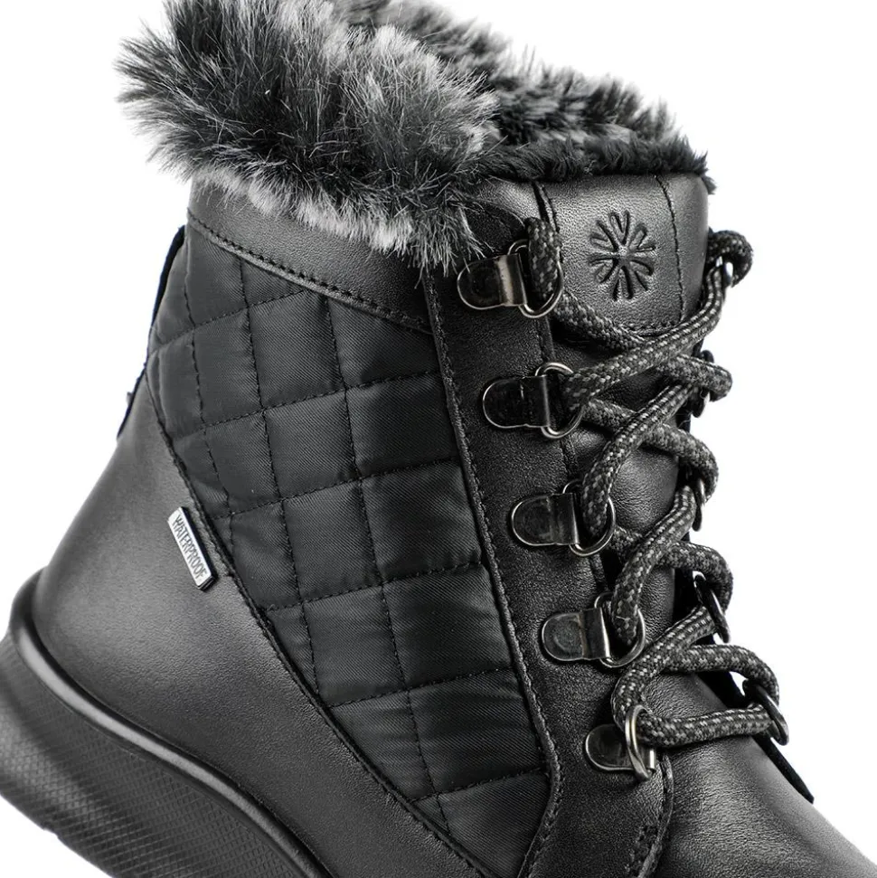Padders Leather Soft Lined Weather Boots - Black