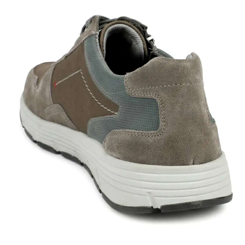 Padders Leather Zip & Lace Fasten Trainers - Brown