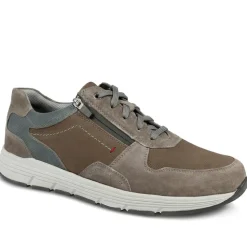 Padders Leather Zip & Lace Fasten Trainers - Brown