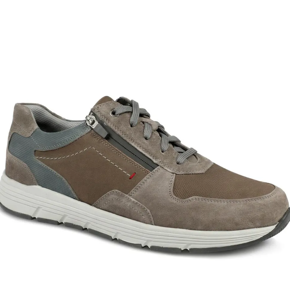 Padders Leather Zip & Lace Fasten Trainers - Brown