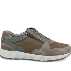 Padders Leather Zip & Lace Fasten Trainers - Brown