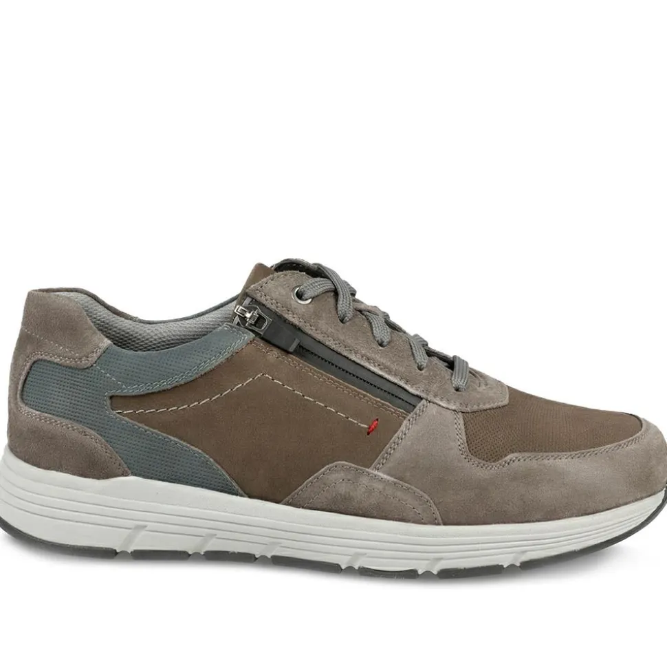 Padders Leather Zip & Lace Fasten Trainers - Brown