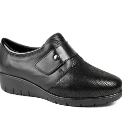 Padders Twilight Leather Slip On Shoes - Black