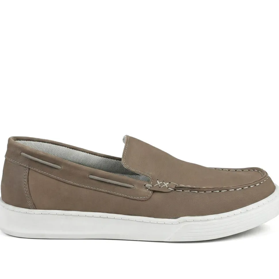 Padders Wide Fit Leather Slip On Shoes - Brown