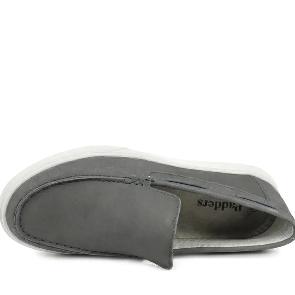 Padders Wide Fit Leather Slip On Shoes - Navy