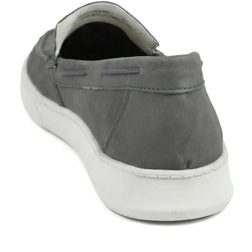 Padders Wide Fit Leather Slip On Shoes - Navy