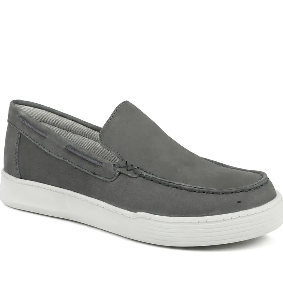 Padders Wide Fit Leather Slip On Shoes - Navy