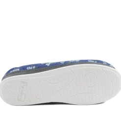 Padders Wide Fit Memory Foam Slippers - Navy
