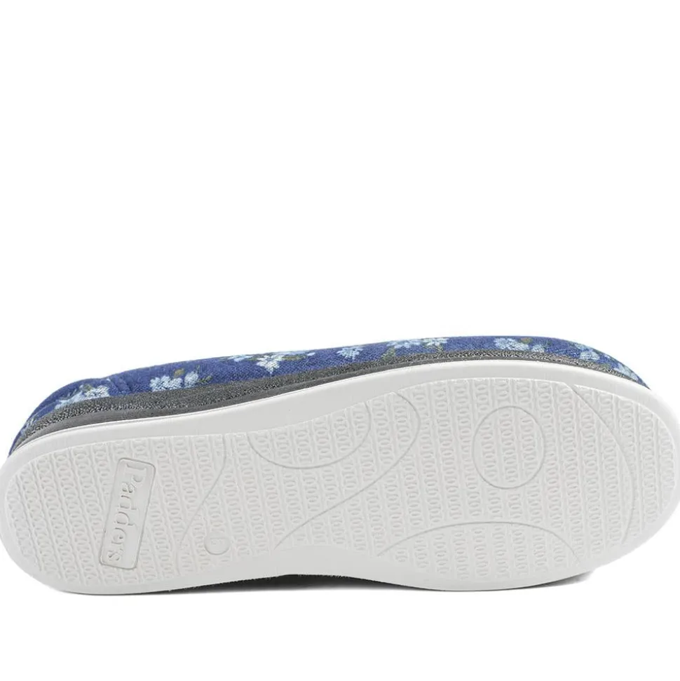 Padders Wide Fit Memory Foam Slippers - Navy