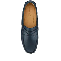 Parks Casual Leather Moccasins - Navy