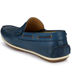 Parks Casual Leather Moccasins - Navy