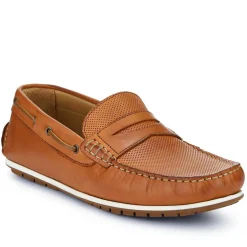 Parks Casual Leather Moccasins - Tan