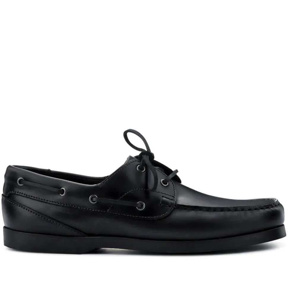 Parsons Leather Boat Shoes - Black