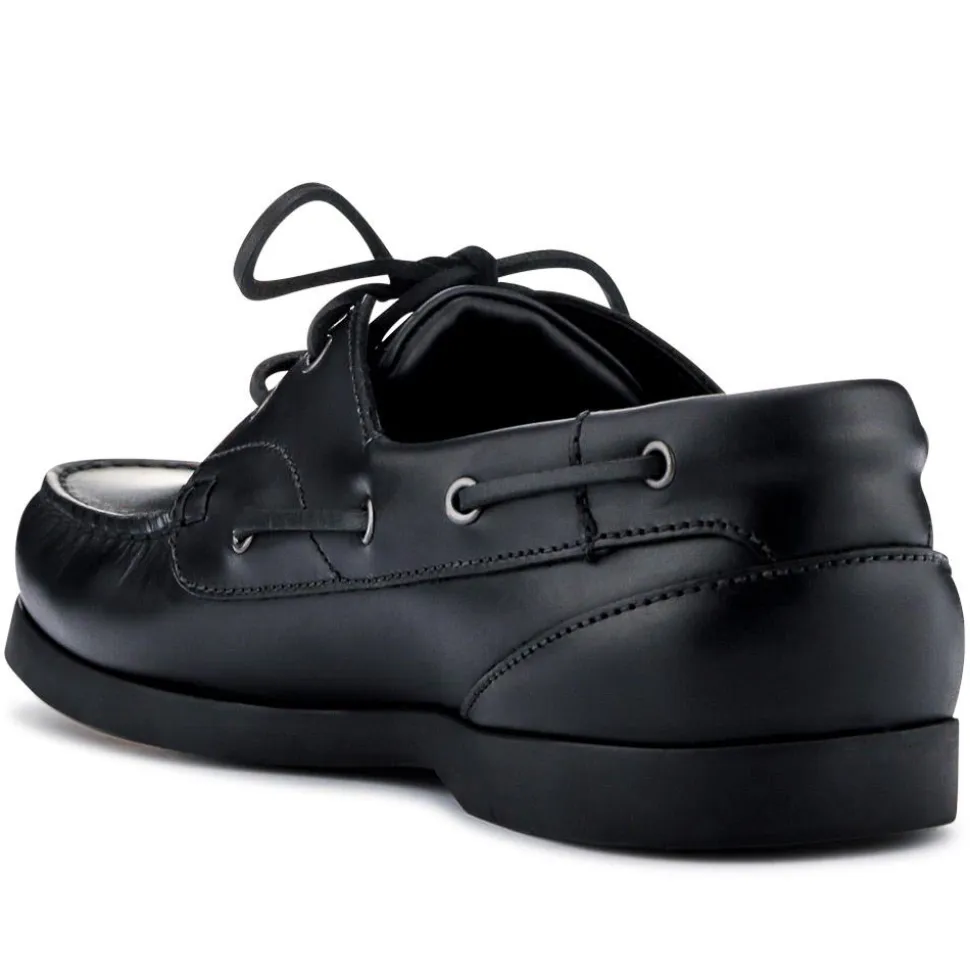 Parsons Leather Boat Shoes - Black