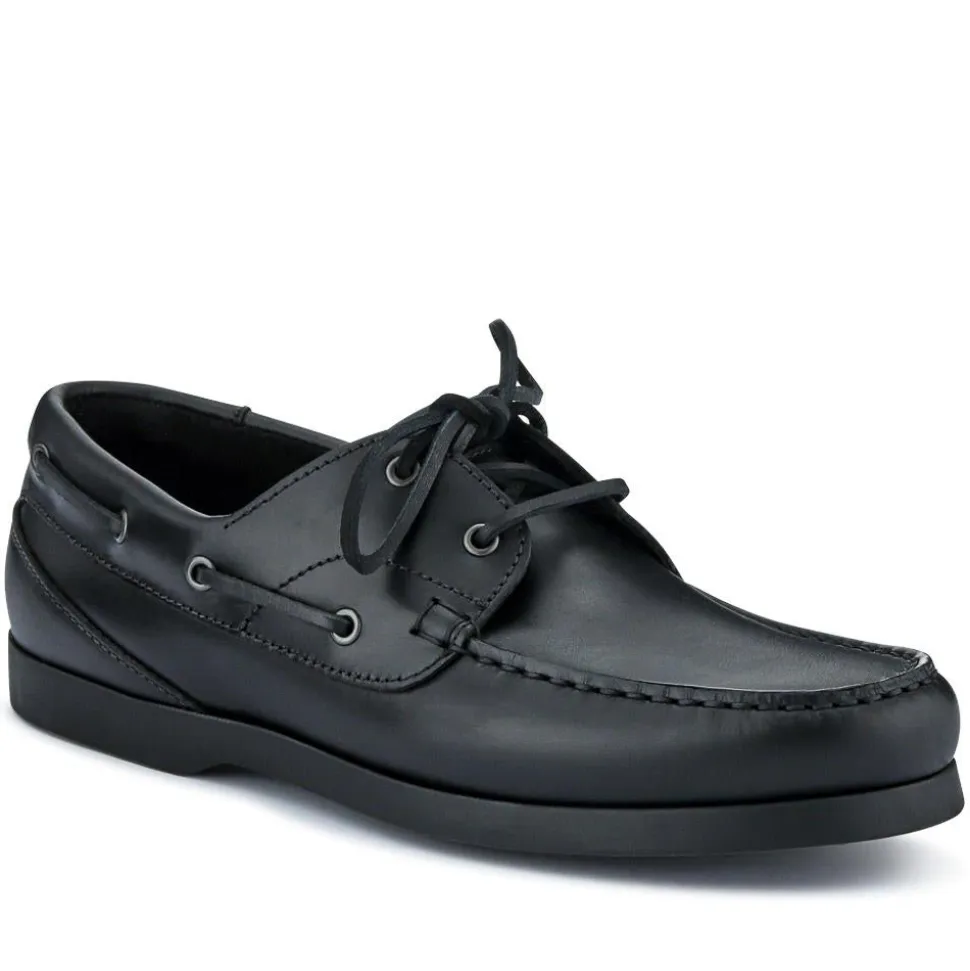Parsons Leather Boat Shoes - Black
