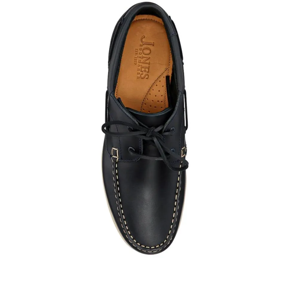 Parsons Leather Boat Shoes - Navy - White
